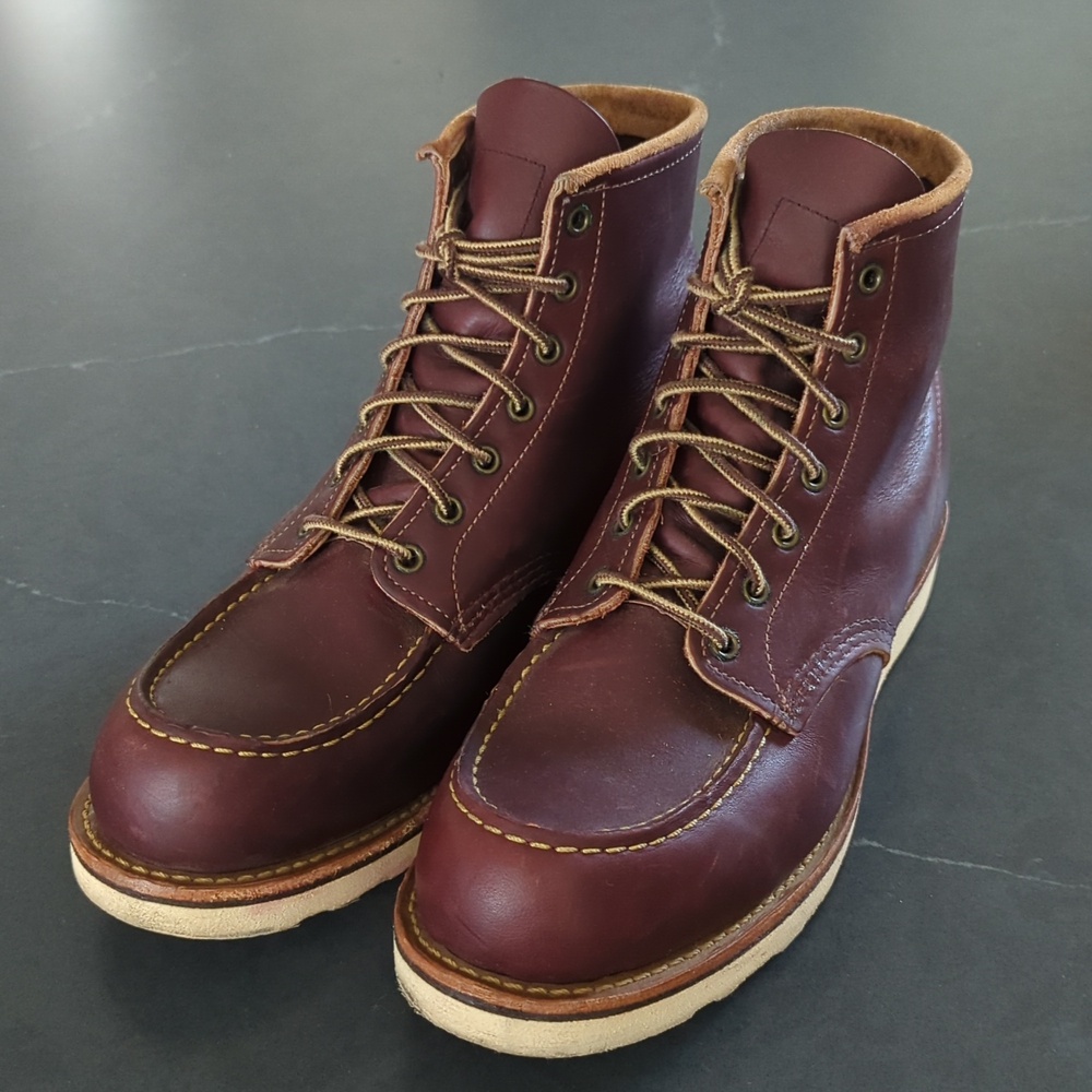 Red Wing 6" Classic Moc Toe Oxblood Mesa Leather Boots 8856 - 10.5 D